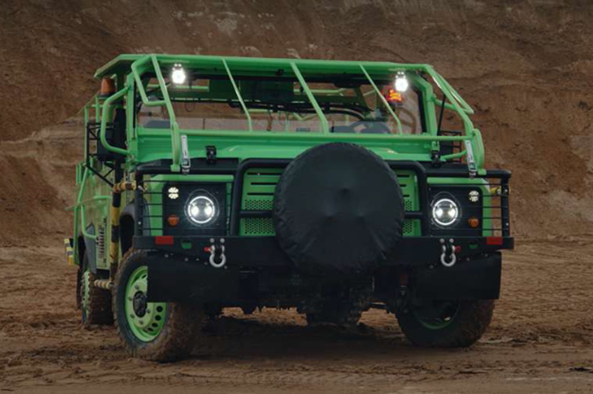 heavy electric machinary truck on the construction site