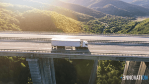 a truck on a highway