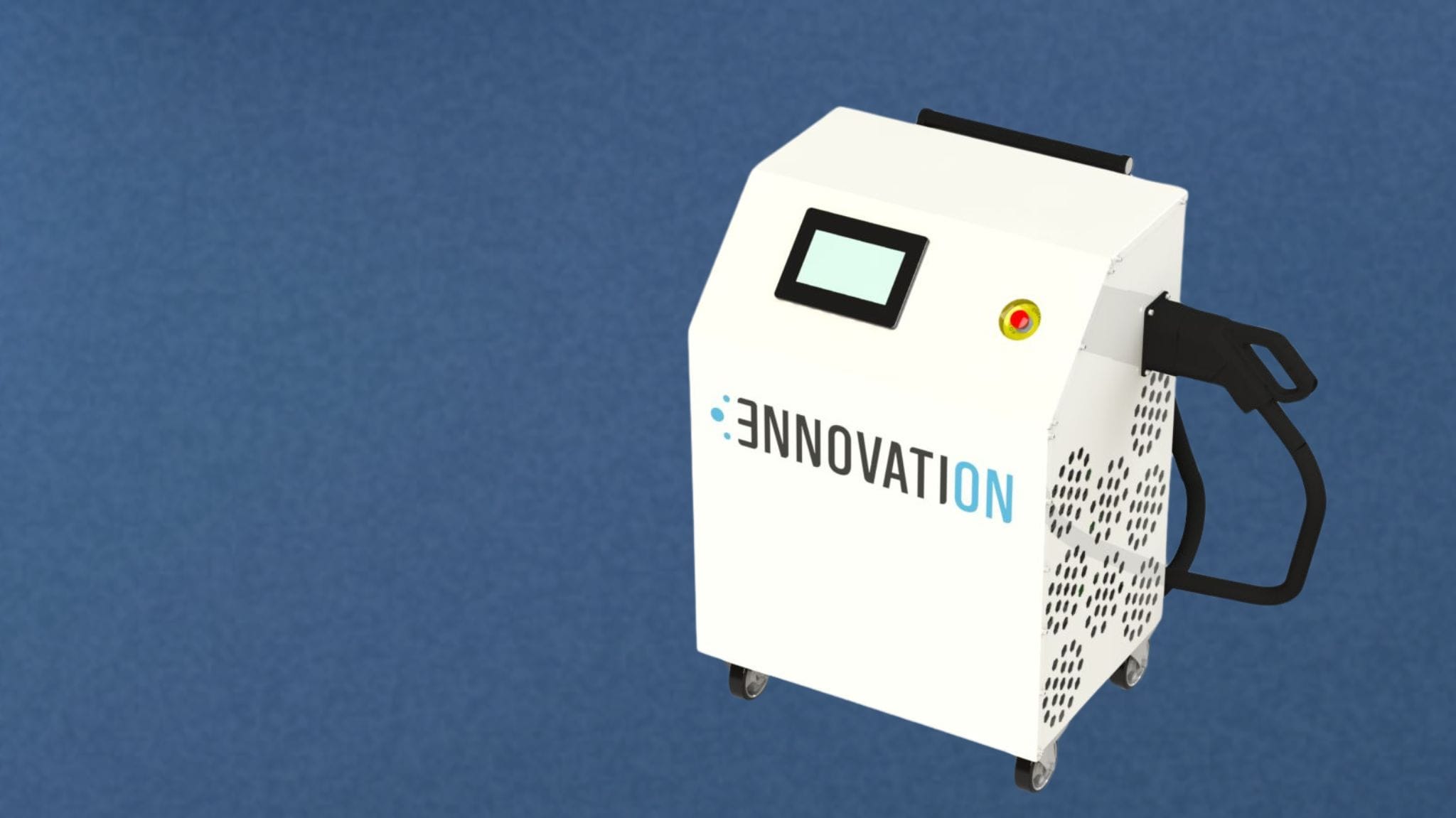 White portable V2G charger, manufactured by Ennovation Technology.