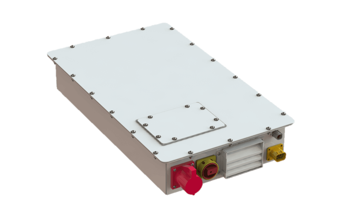 Zdjęcie zasilacza dwukierunkowego ePTO 22 kW DC/AC, funkcjonalność V2X. 